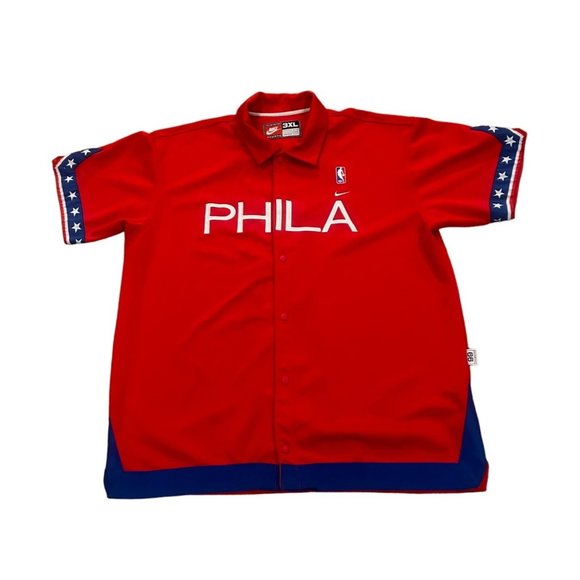 Nike Philadelphia 76ers 1966 Throwback NBA Warm Up Jacket Red Men's Size 3XL - Picture 1 of 8